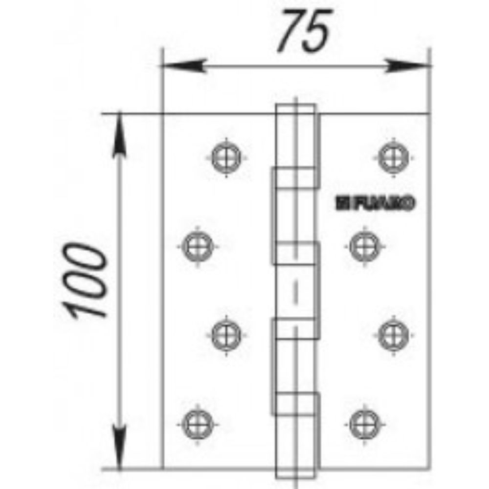  ПЕТЛЯ ДВЕРНАЯ FUARO 4BB 100X75X2,5 AB, БРОНЗА 1