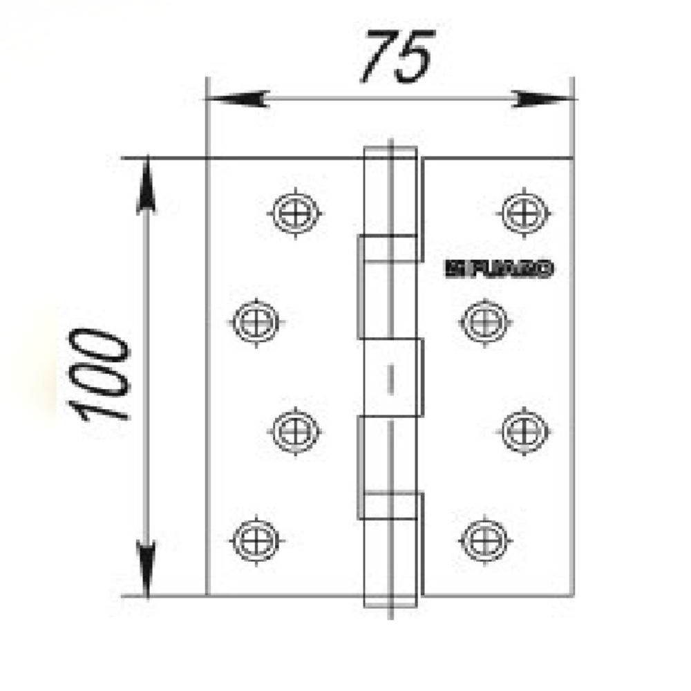  Петля универсальная Fuaro (Фуаро) 2BB 100x75x2,5 PB (латунь) 0