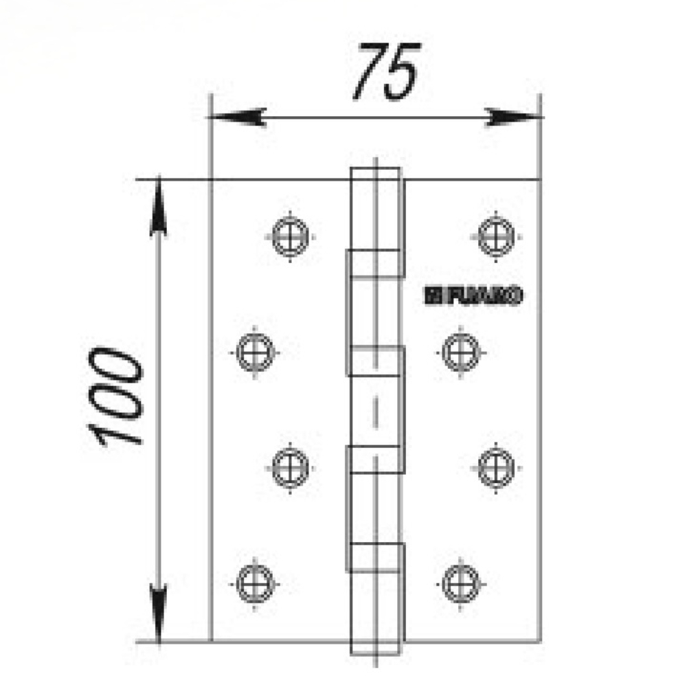  Петля универсальная Fuaro (Фуаро) 4BB 100x75x2,5 PB (латунь) 0