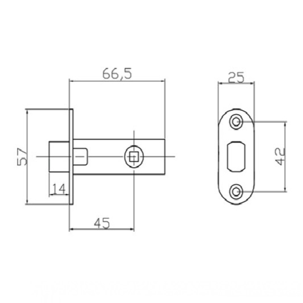  Защелка межкомнатная "L 5-45 oval" 0